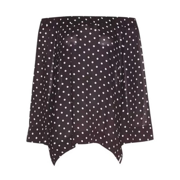 One Teaspoon Women's Black Bonnie Ace Polka Dot Off-the-shoulder Top Size XS - Picture 7 of 16